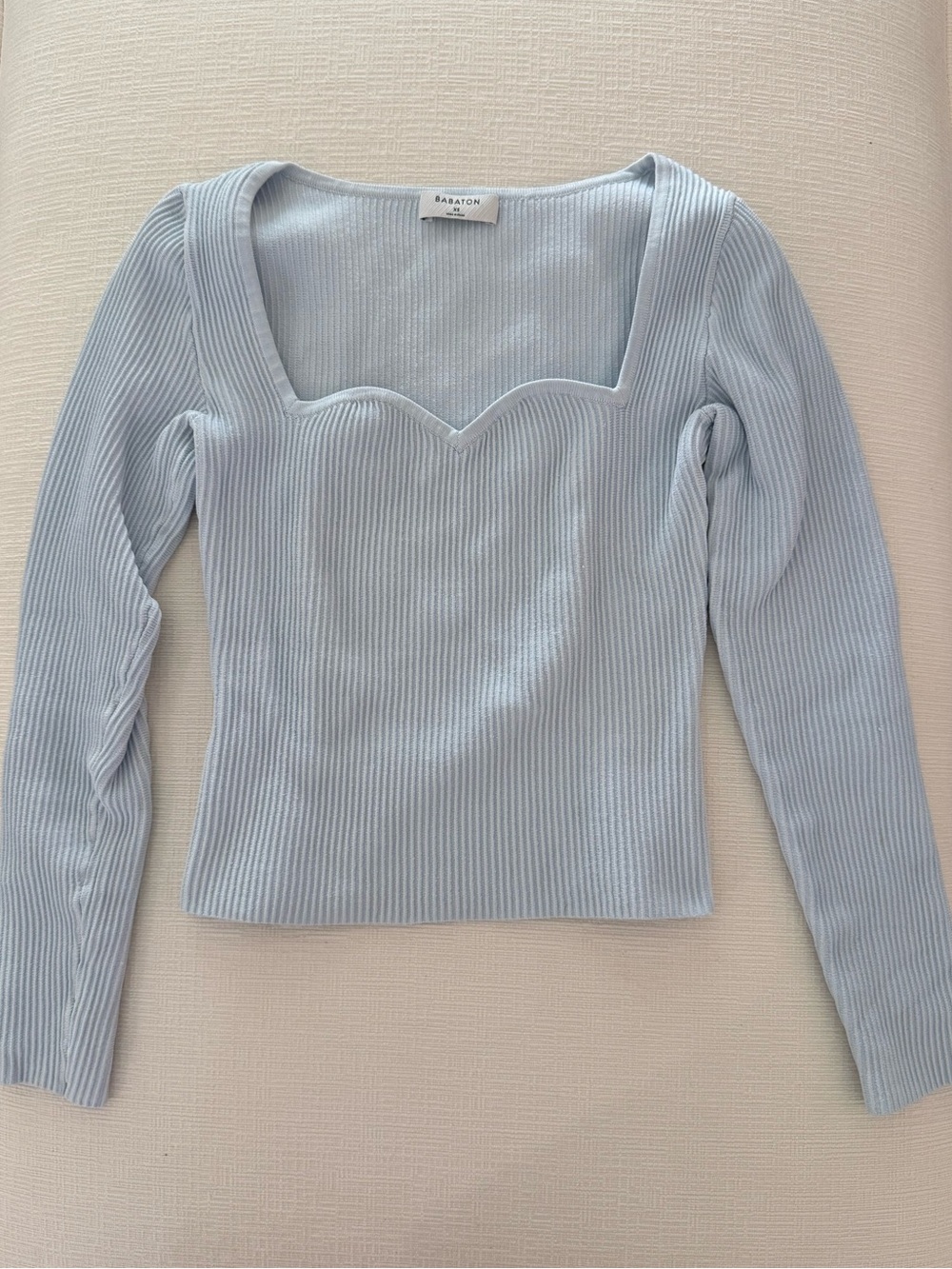 Aritzia Babaton Sweetheart Neckline Ribbed Long Sleeve shirt